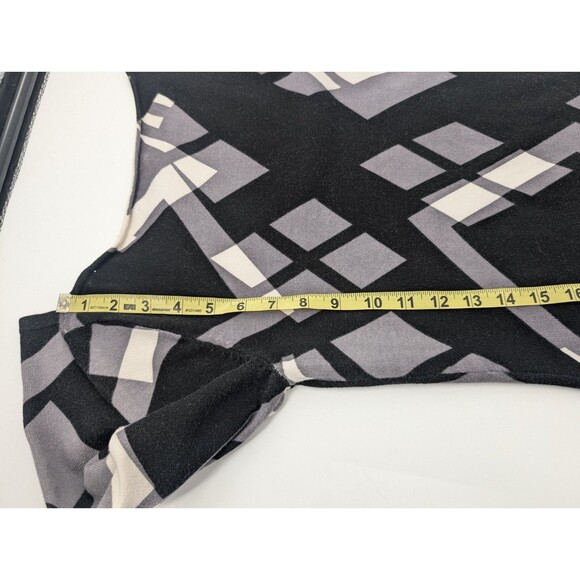 Lauren Ralph Lauren Geometric Black White Grey 3/4 Sleeve Fitted Sheath Dress XS - Picture 5 of 9